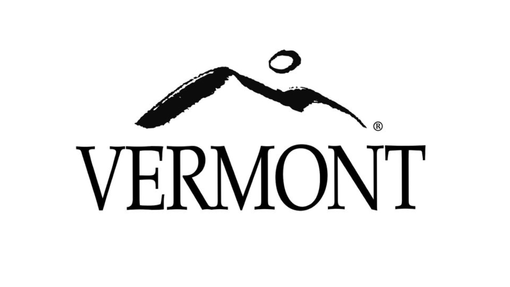 Vermont logo showing a sketch of the moon over mountains