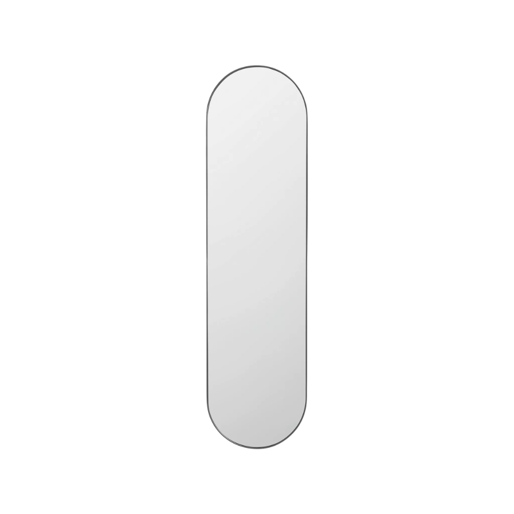 Oval rectangle mirror with black trim