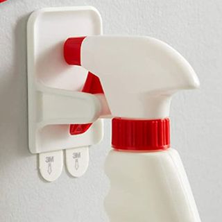 Command hook used to hold cleaning spray