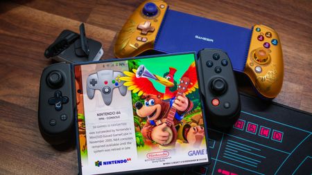 Backbone Pro connected to Samsung Galaxy Z Fold 7 leaning on GameSir G8 Plus