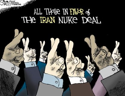 Editorial cartoon Iran Deal Votes