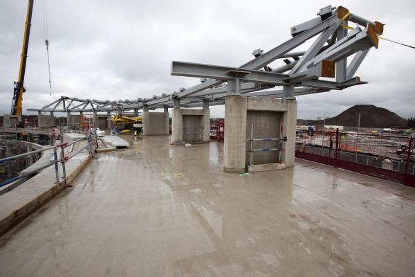In all, some three million pounds worth of steel alone will be put into the velodrome's construction.