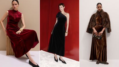 three models wearing dresses from the ME+EM sale