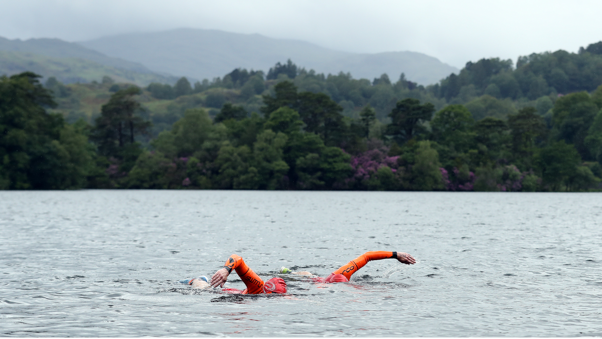 Swimmers in Lake Windemere