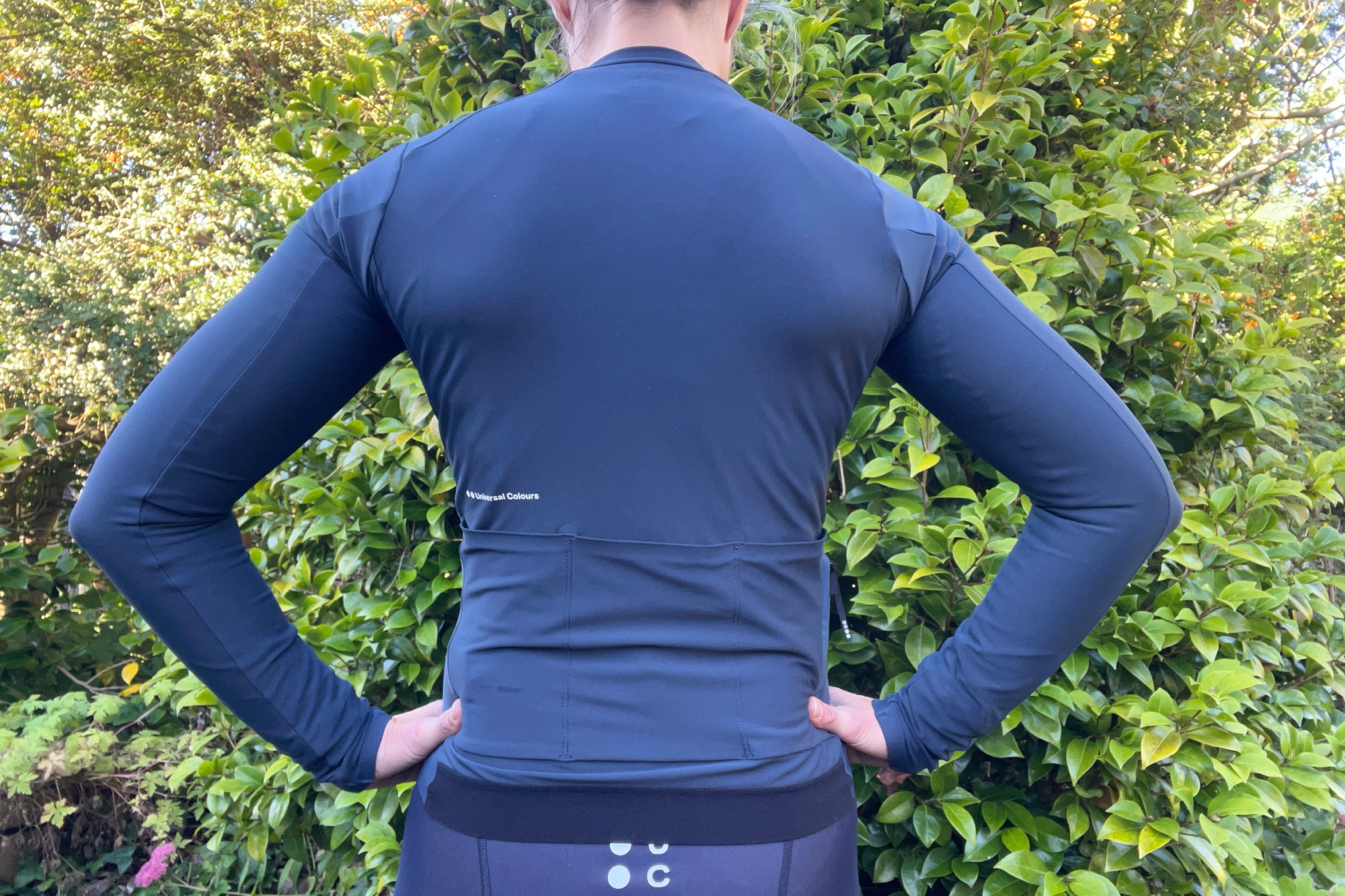 The back of the Universal Colours Mono Long Sleeve Jersey has three pockets