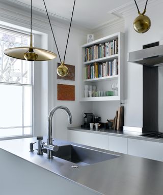 Chef's kitchen ideas with stainless steel counter