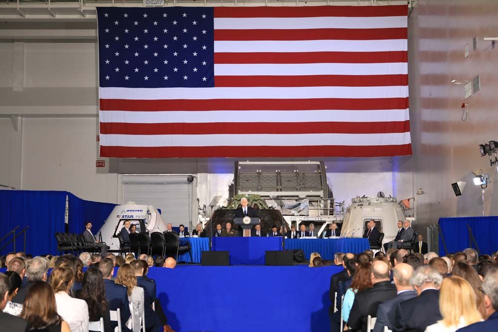 Vice President Mike Pence, chairman of the National Space Council, will convene and preside over the fifth meeting of the organization on March 26, 2019.