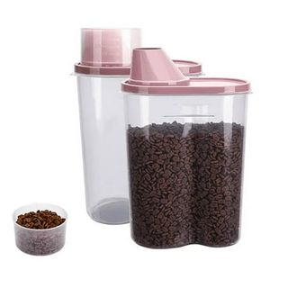 Greenjoy Pet Food Container Dog Cat Food Storage With Measuring Cup Greenjoy 2 Pack 2lb/2.5l