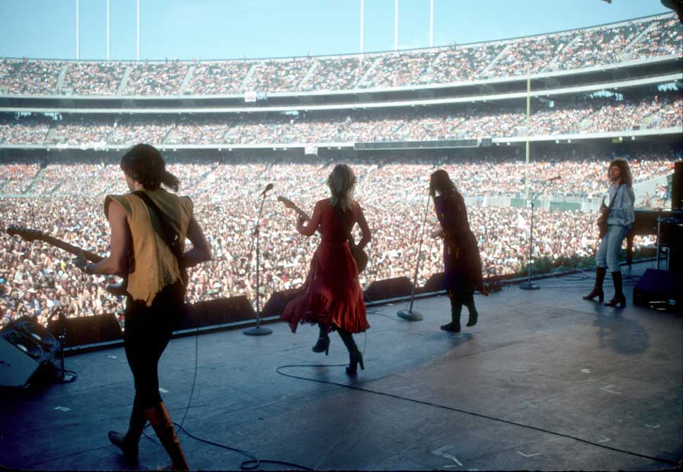 Heart onstage at the Oakland Coliseum on May 30, 1977