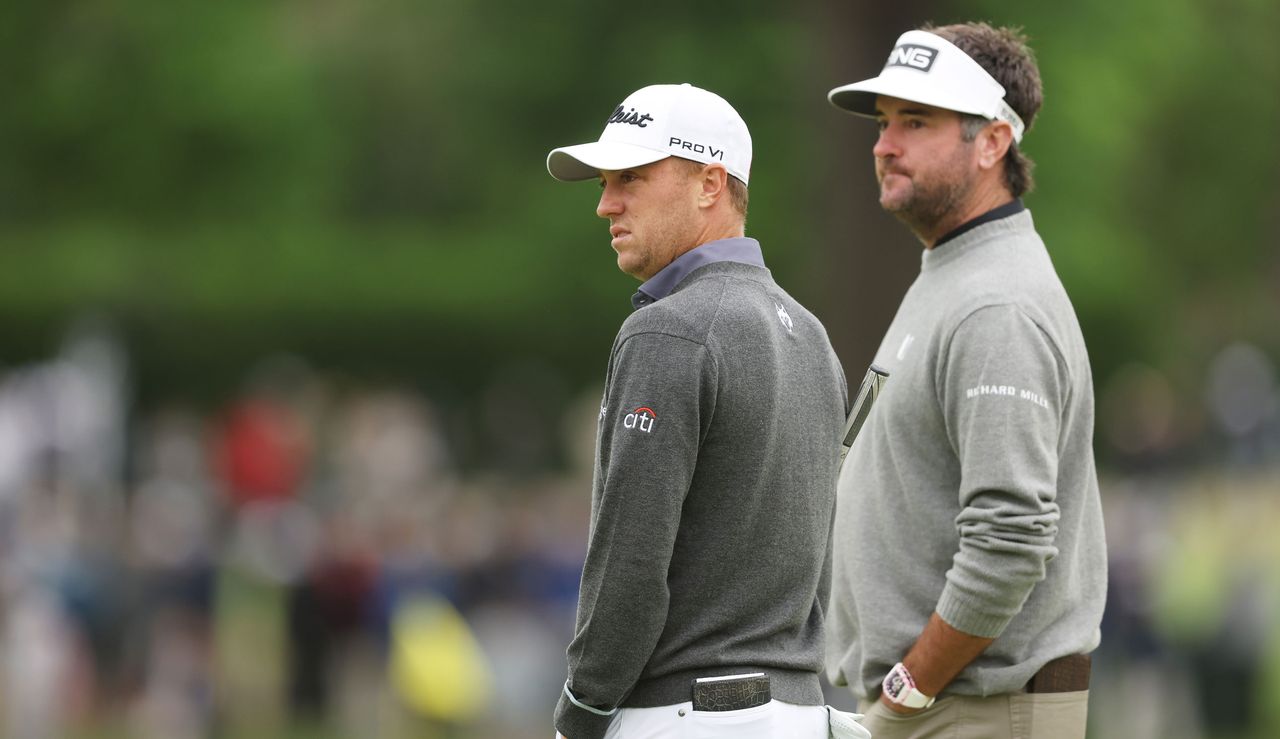 Watson and Thomas wait on the tee