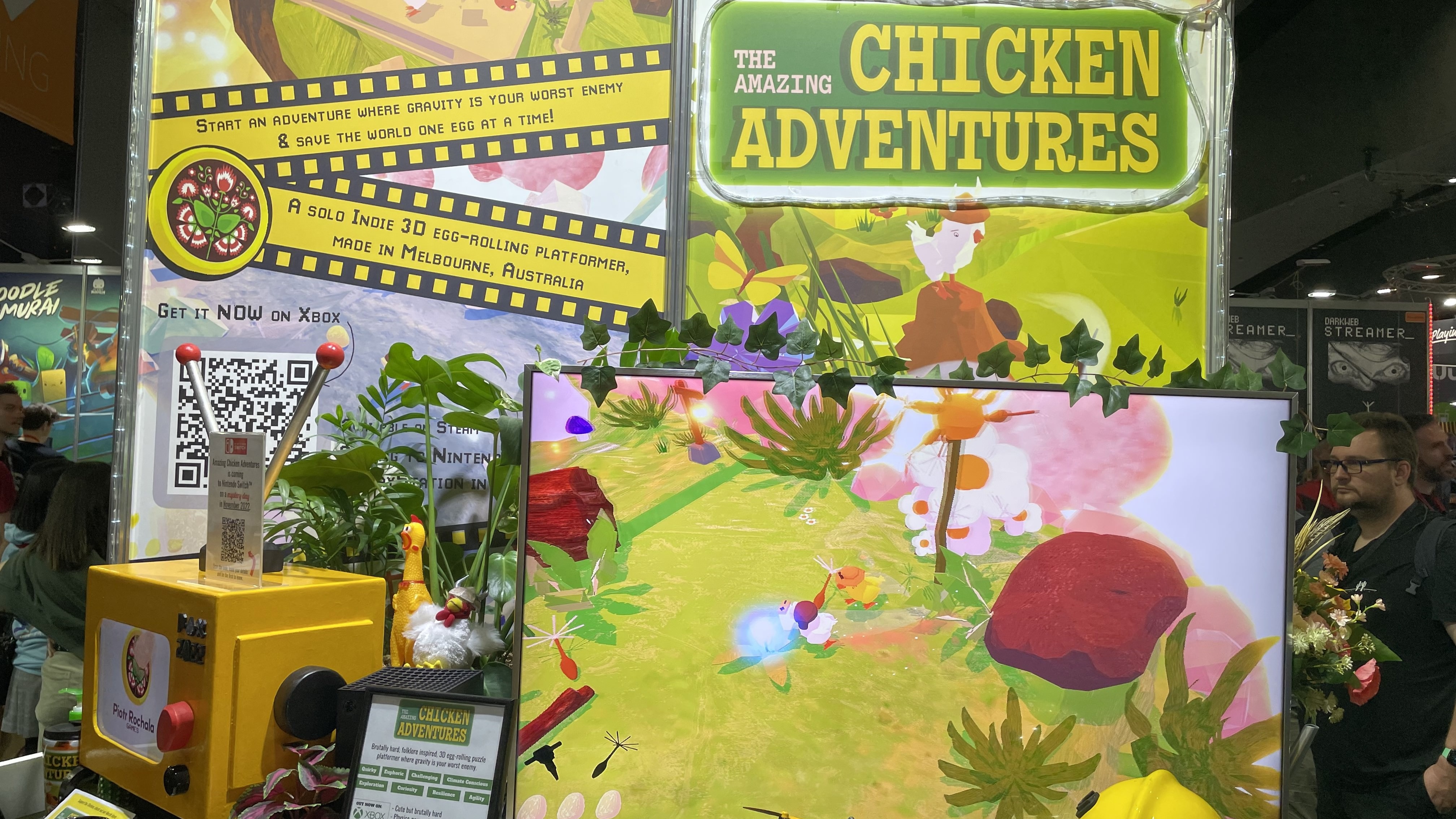 The newly released Amazing Chicken Adventures was on display at PAX Aus 2022.