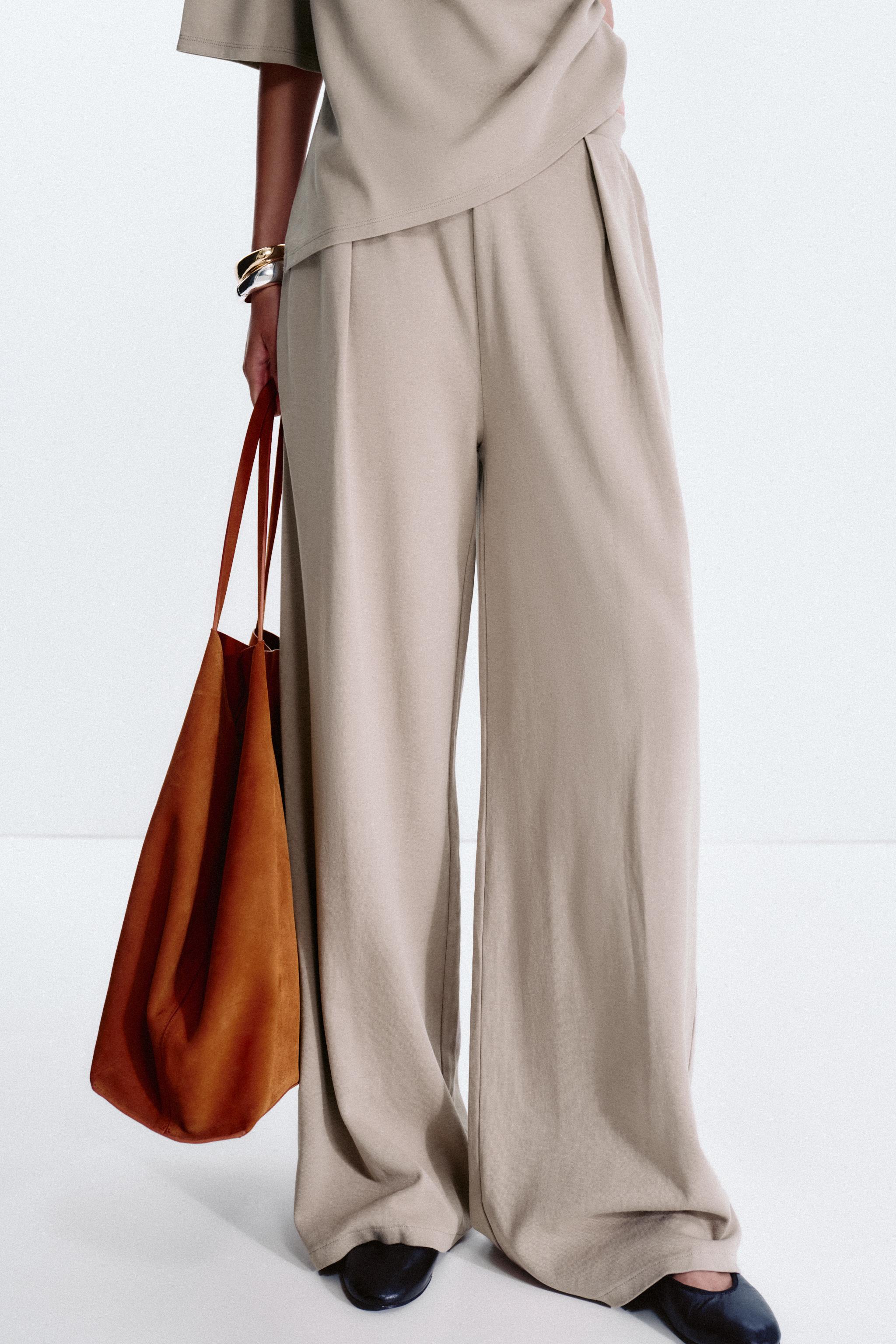Washed Effect Interlock Pants