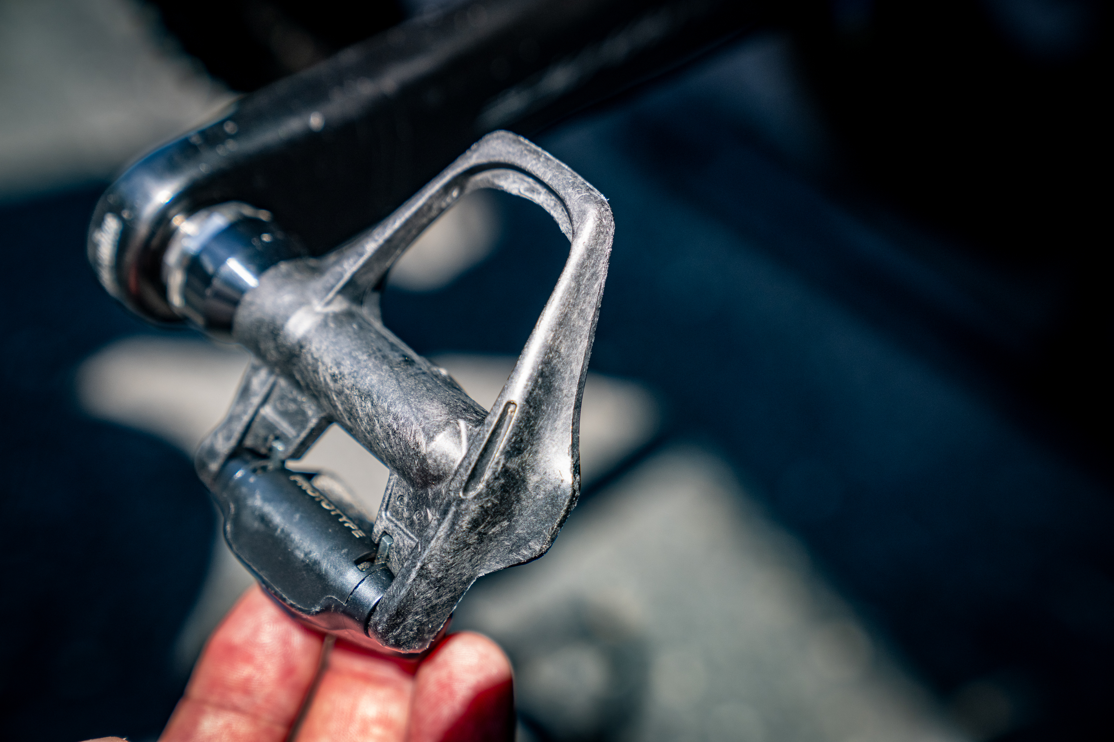 Close up of Shimano prototype pedals at the Tour de France Femmes