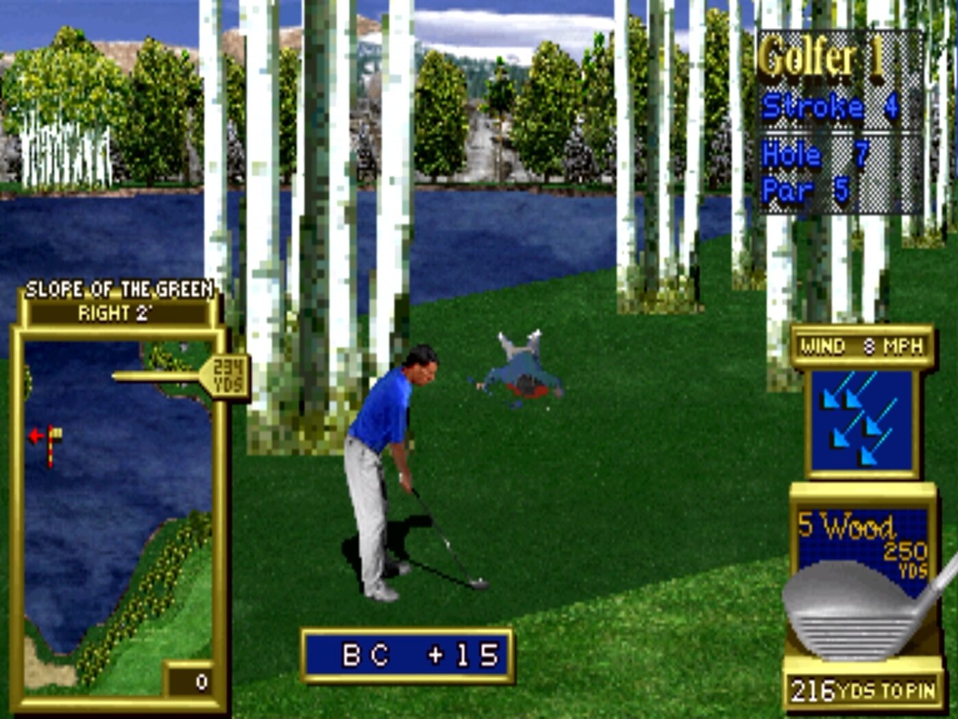 Golden Tee '99 dead body, with blood, from revision 1.00S