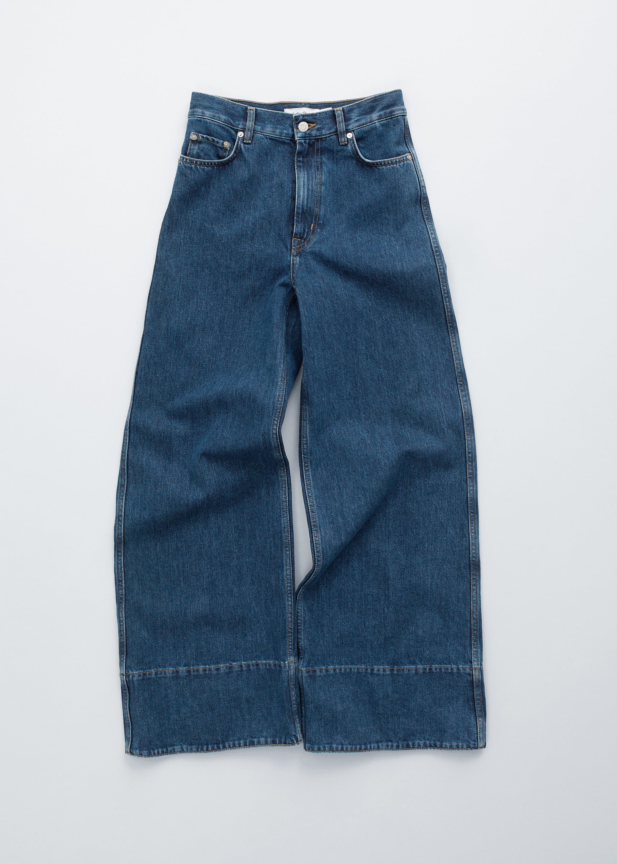Long Wide-Leg Jeans - Blue