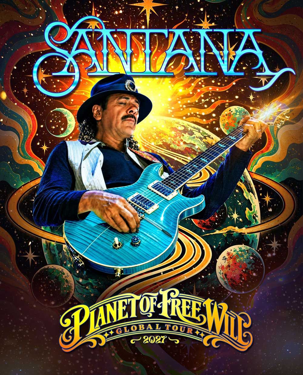 Santana: Planet Of Free Will tour poster