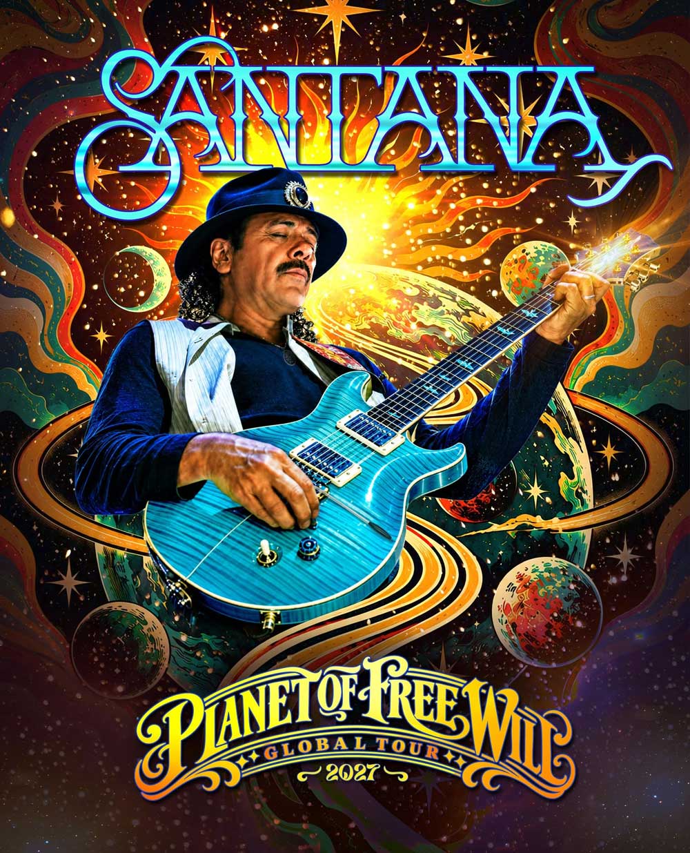 Santana: Planet Of Free Will tour poster