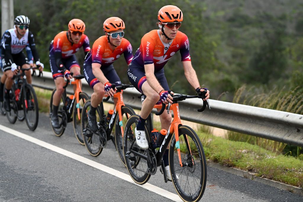 LAGOS PORTUGAL FEBRUARY 15 Chad Haga of The United States and Team Human Powered Health competes during the 49th Volta ao Algarve em Bicicleta 2023 Stage 1 a 2002km stage from Portimo to Lagos VAlgarve2023 on February 15 2023 in Lagos Portugal Photo by Tim de WaeleGetty Images