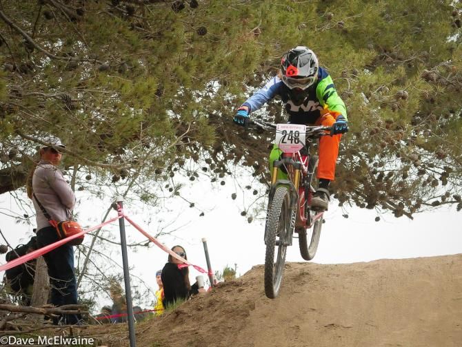 Every rider seemed to be taking a different line on this section of course