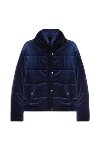 Primark Blue Velvet Puffer Jacket, £23