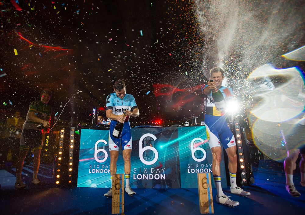 De Ketele and De Pauw on the 2016 Six Day London final podium