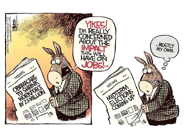 Political cartoon Democrats jobs midterm elections