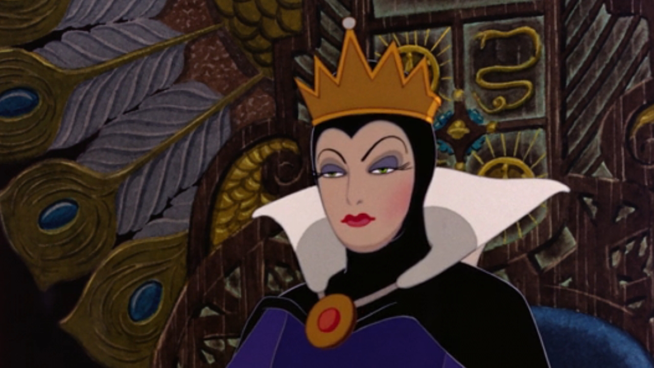 The Evil Queen looking sinister in Snow White and the Seven Dwarfs