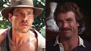 Indiana Jones in Temple of Doom and Tom Selleck as Magnum P.I.