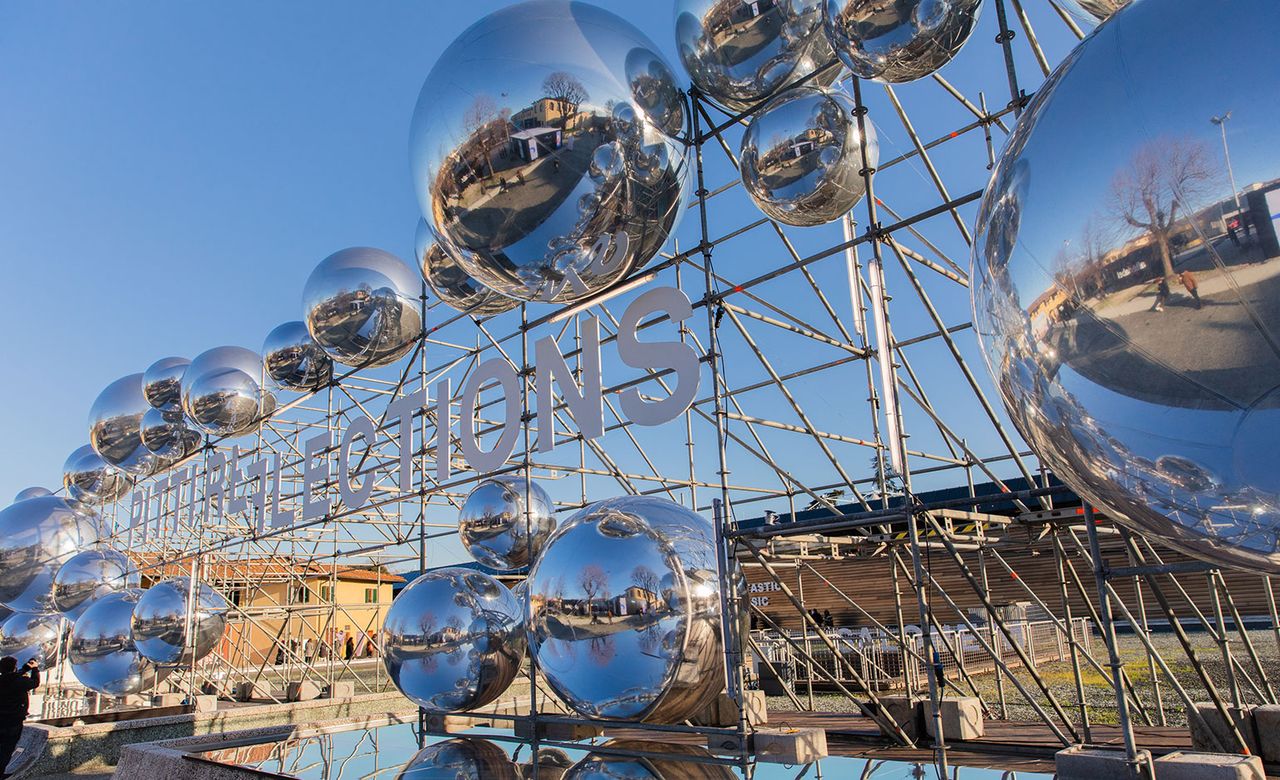 Reflections installation at Pitti Uomo 101