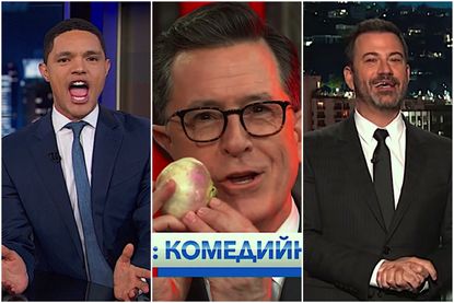 Jimmy Kimmel, Stephen Colbert, Trevor Noah laugh at Trump's collusion claim