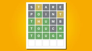 Wordle 640 answer on a yellow background