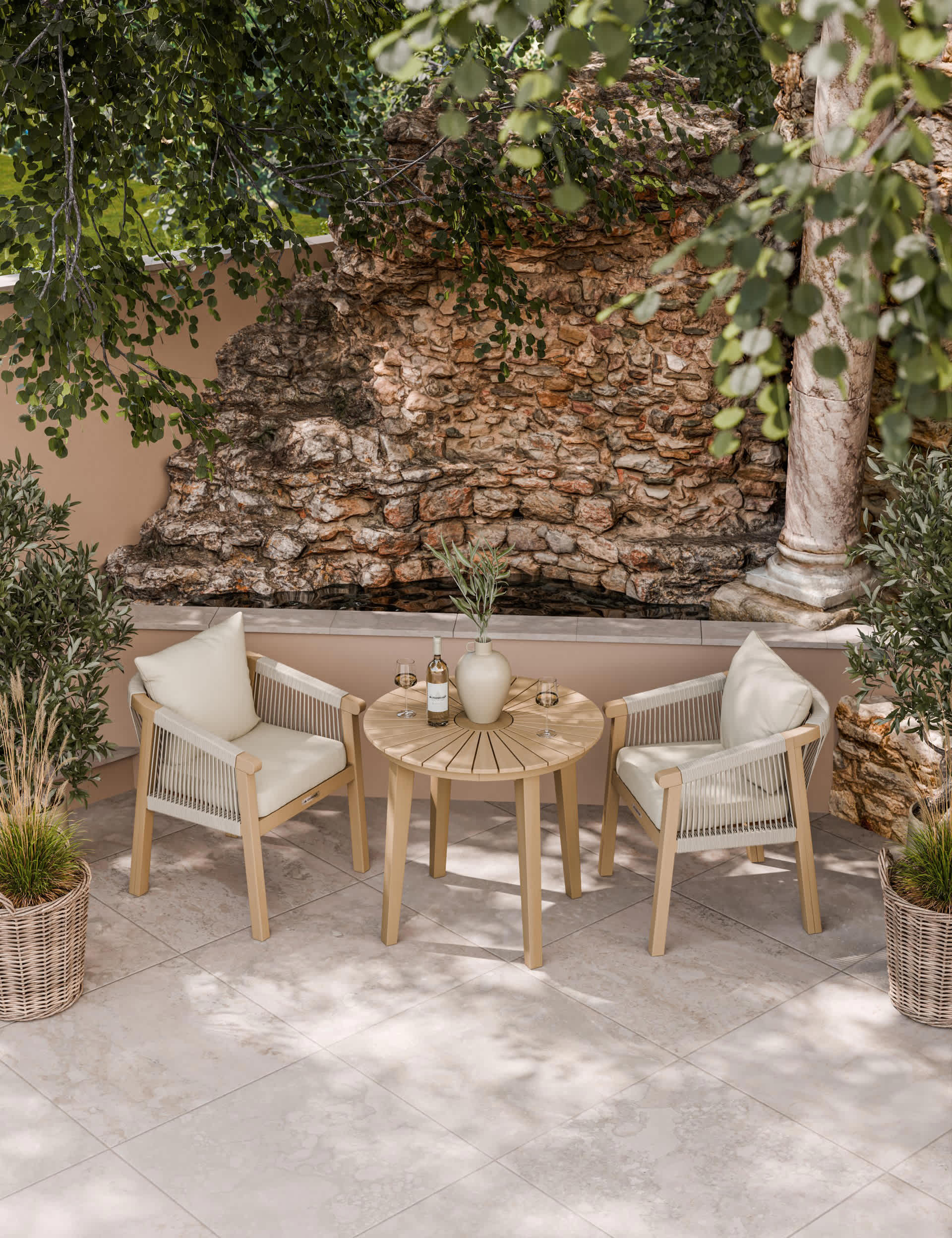 Roma 80cm Round Dining Bistro Set