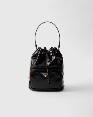 Prada Duet Naplak Patent Leather Bucket Bag