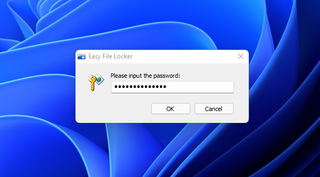 Enter a password for Easy File Locker
