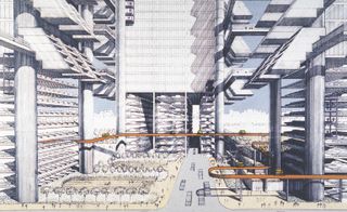 Image of megastructure of connecting buildings