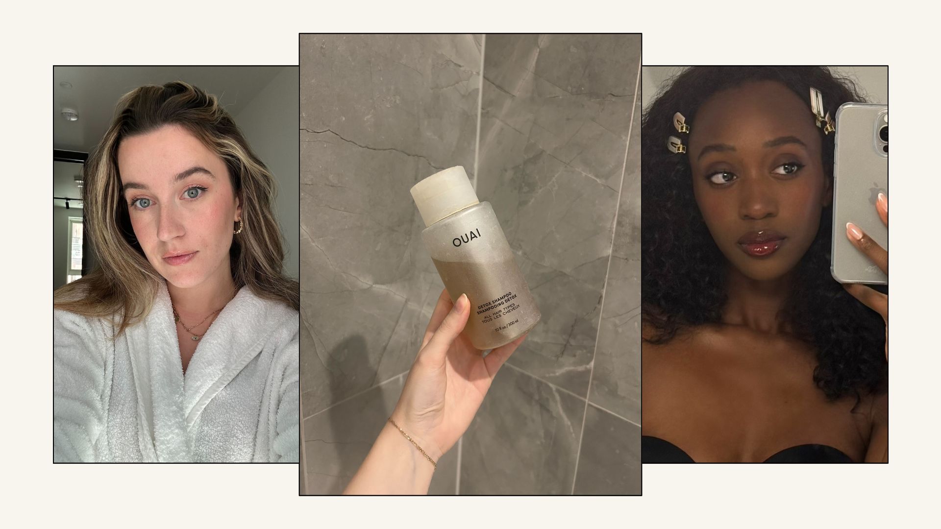 Two woman taking selfies with bouncy, voluminous hair