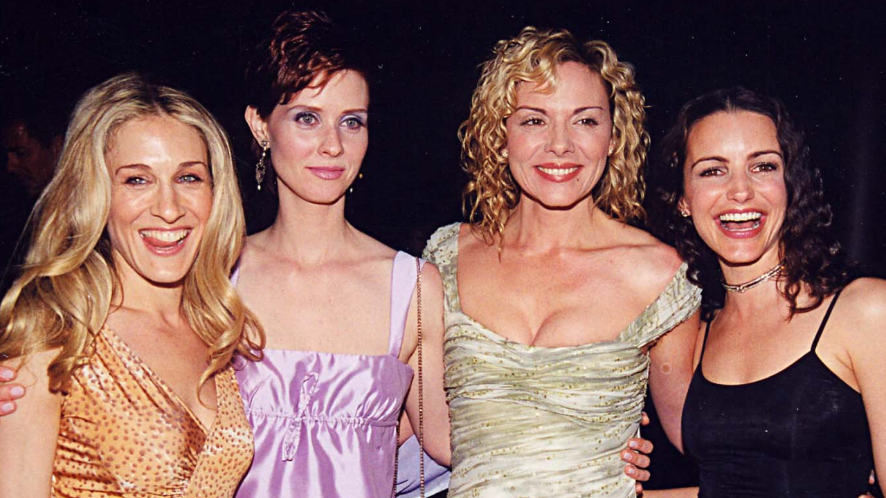 Sarah Jessica Parker, Cynthia Nixon, Kim Cattrall, and Kristin Davis promote Sex and the City