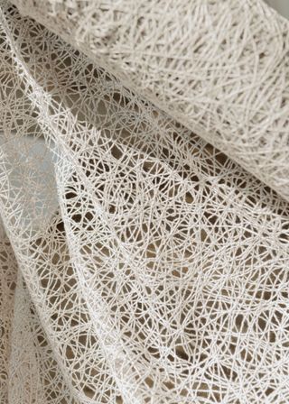 Woven wool textile in white
