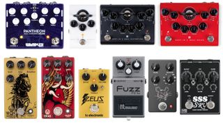 A selection of gain pedals from Walrus Audio, TC Electronic, Blackstar, Boss, JHS, Wampler and Vertex Effects