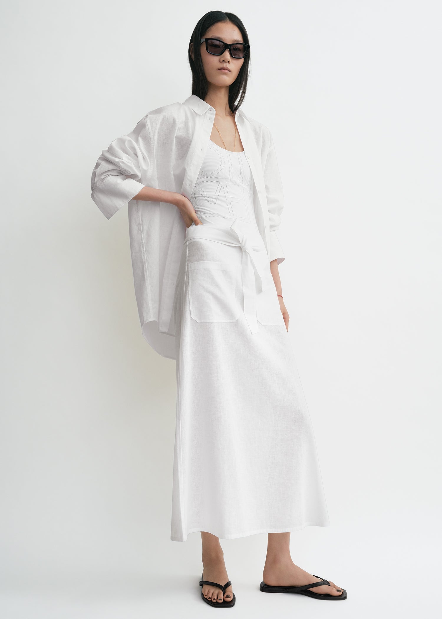 Tie-Waist Skirt White - 30