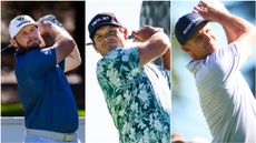 Tyrrell Hatton, Patrick Reed and Justin Rose all pictured making a swing during the 2026 Open de Espana where they missed the cut
