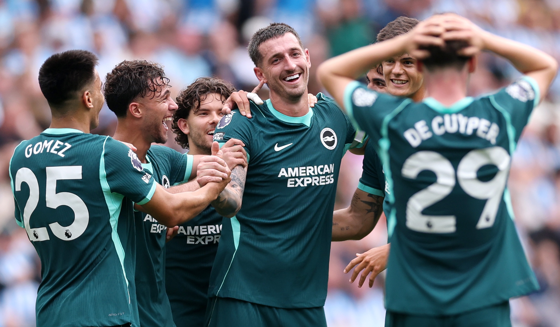 Lewis Dunk celebrates scoring Brighton &amp;amp; Hove Albion&amp;rsquo;s fourth goal of the Premier League match against Coventry City at The Coventry Building Society Arena on September 13, 2026 in Coventry, England
