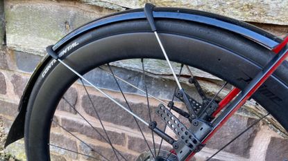 Image shows the SKS Raceblade Pro XL Stealth Series fender / mudguard