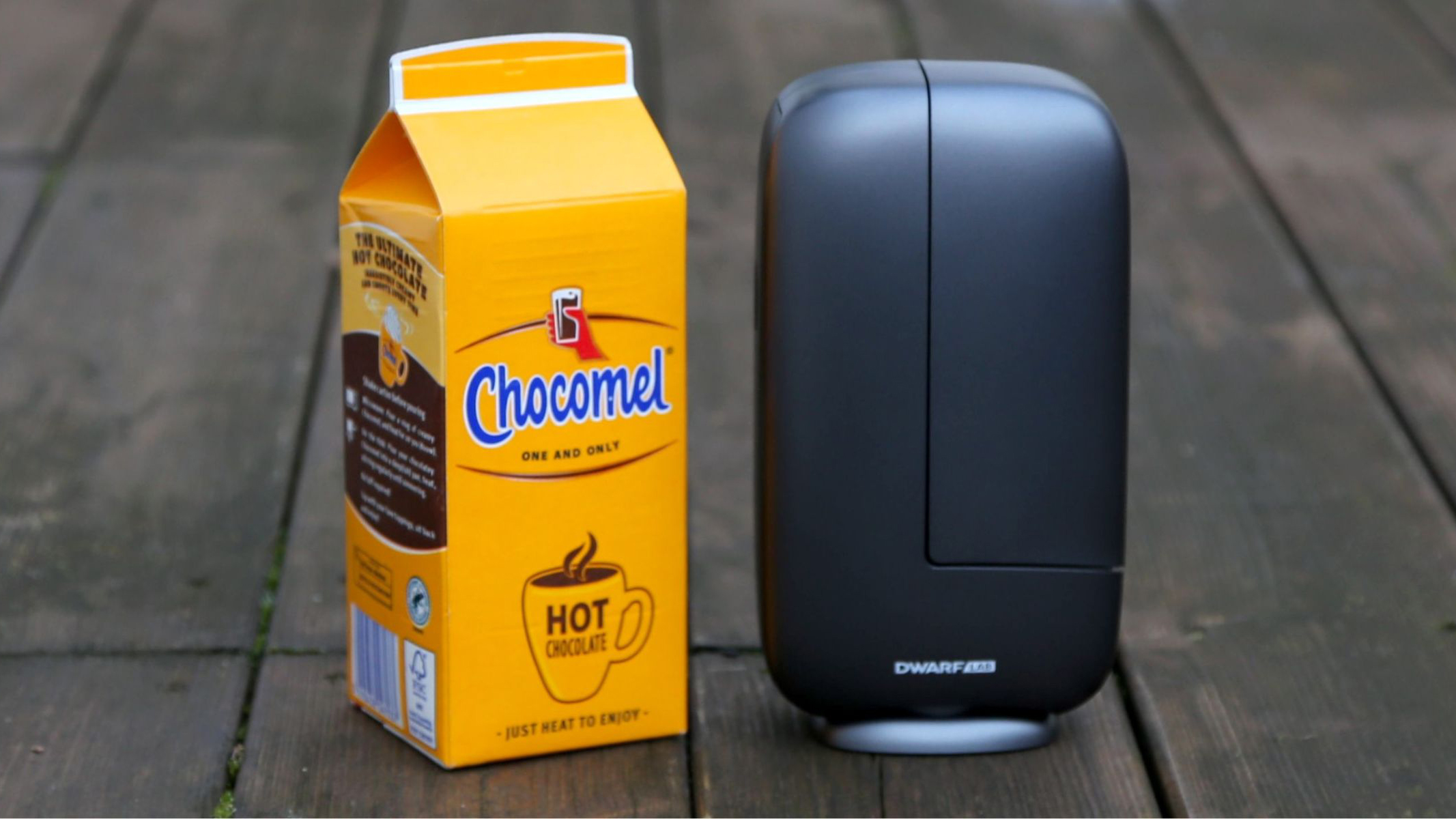 This genuinely pocket-sized smart telescope makes capturing the deep sky and the solar system almost effortless 6 MyCelestialApp A DwarfLab Dwarf Mini, next to a Chocomel carton for size. They are both the same size.