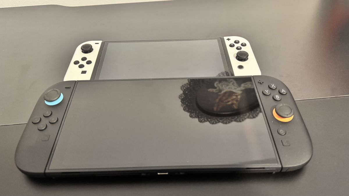 The Nintendo Switch next to the Nintendo Switch 2