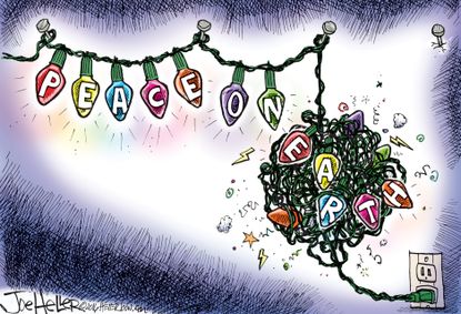 Editorial cartoon U.S. Christmas peace on earth