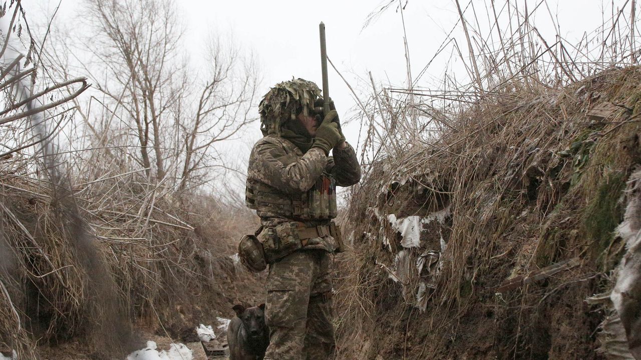 A Ukrainian serviceman