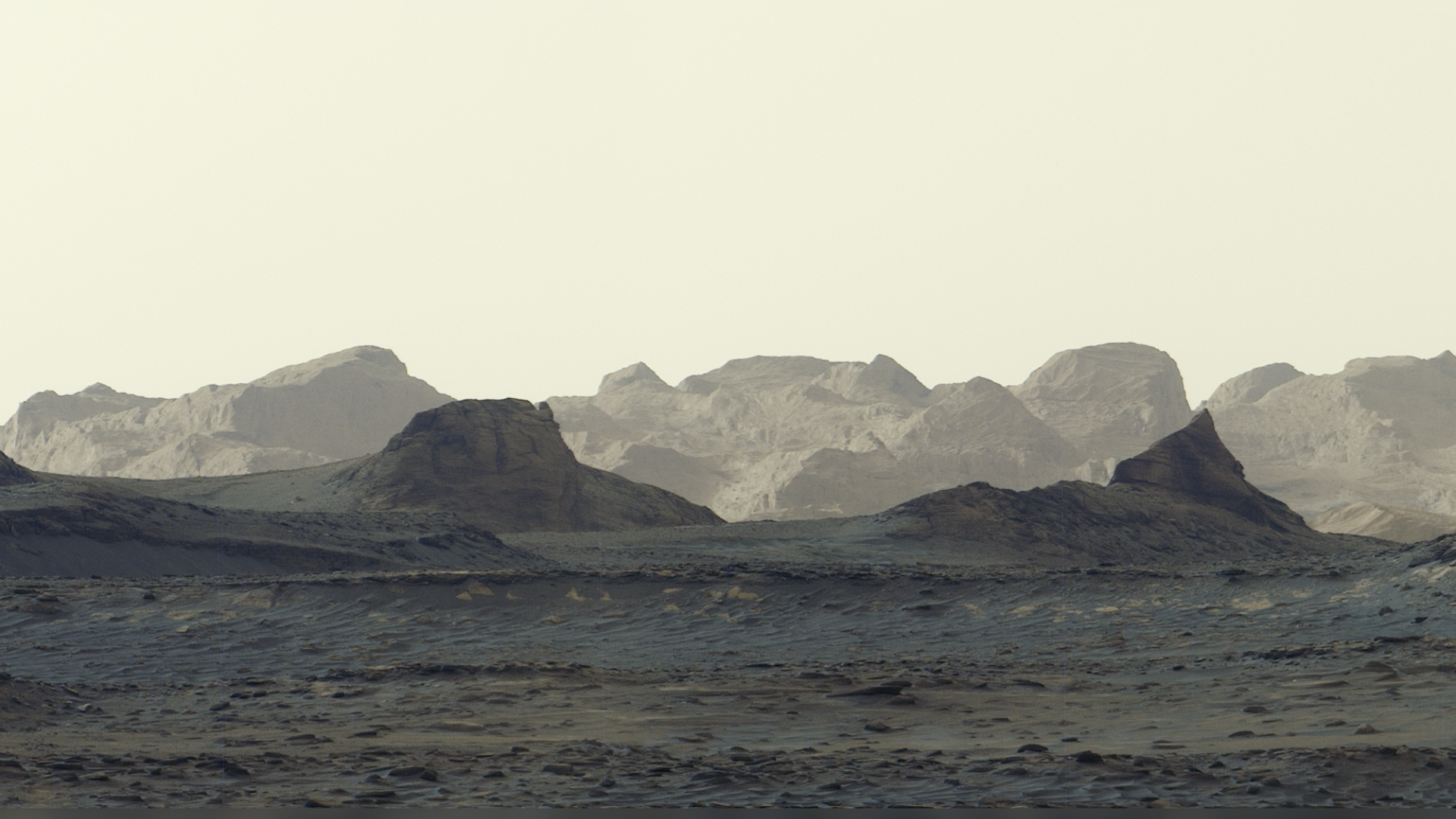 Images of Mars captured by the Curiosity rover. 