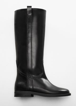 Leather High-Leg Boots