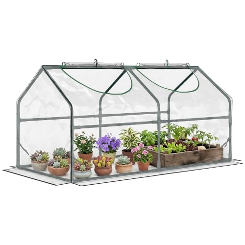 Outsunny 4' X 2' X 2' Portable Mini Greenhouse, Small Green House, Clear